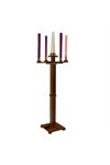Gothic Advent Candlestick - Walnut, 49 1 / 2" Ht.