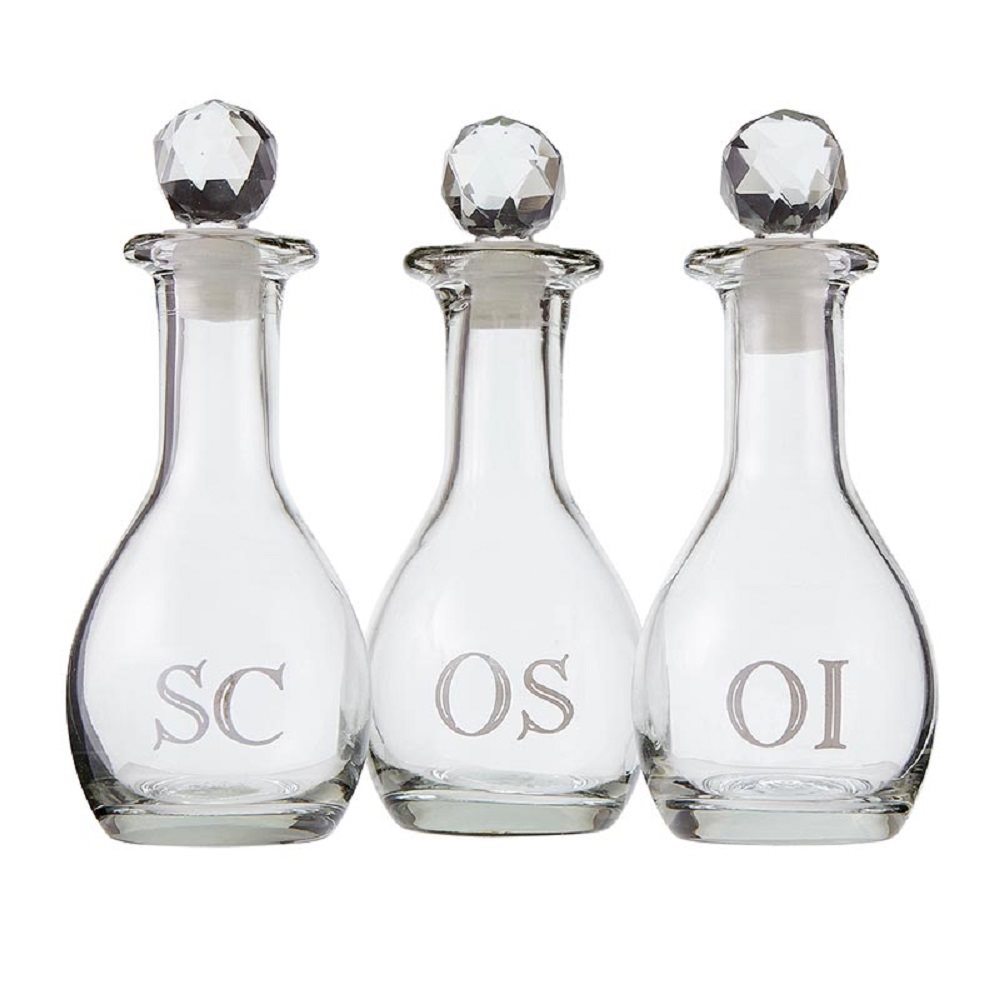 Ampoules Sainte-Huiles triple en verre / ens de 3