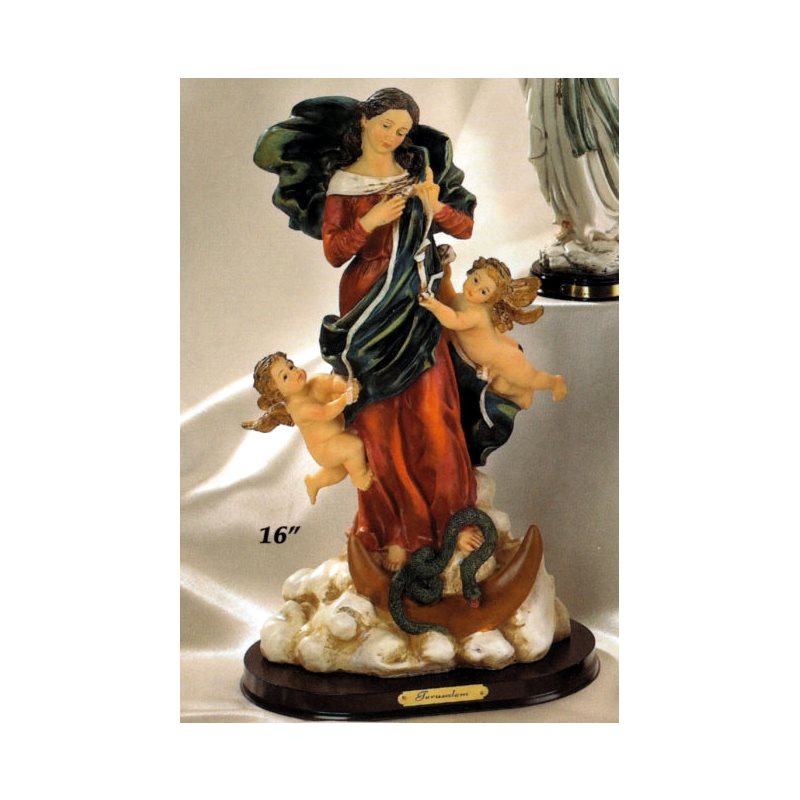 Mary, Untier of Knots Resin / Wood Base Statue, 16" (41cm)