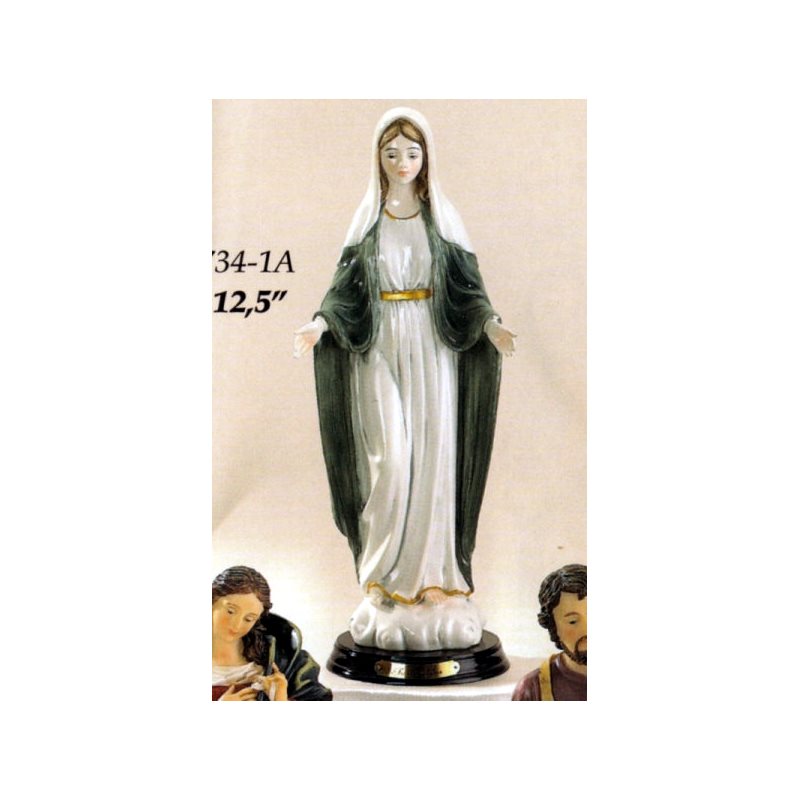 Our Lady of Grace Resin / Wood Base Statue, 12.5" (31.7 cm)
