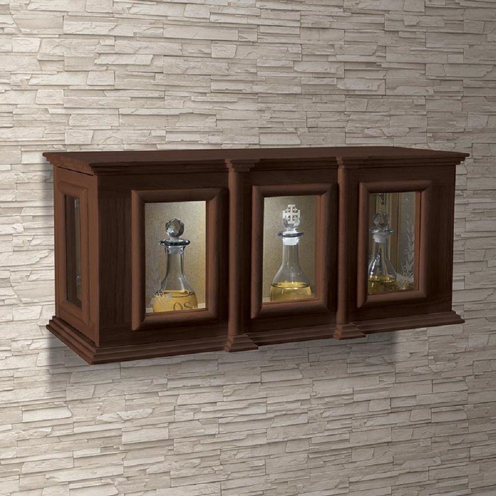 Holy Trinity Ambry Display Cabinet, Walnut Stain