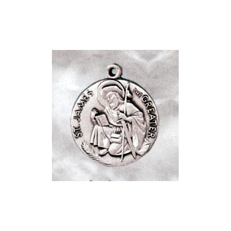 Médaille Saint Jacques 3 / 4" (1.9 cm) en argent sterling
