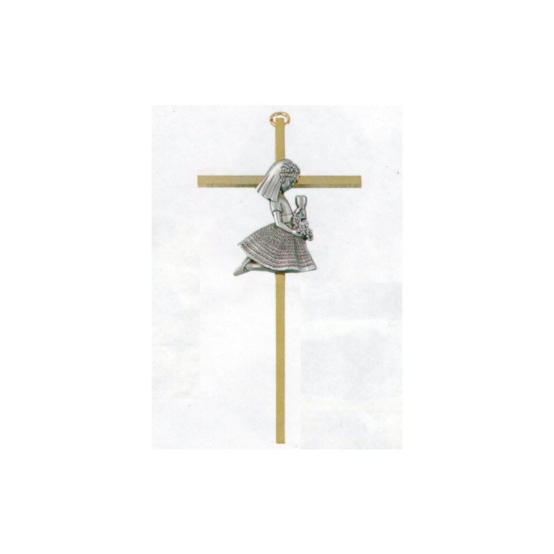 First Communion Cross 7'' (18 cm) Girl