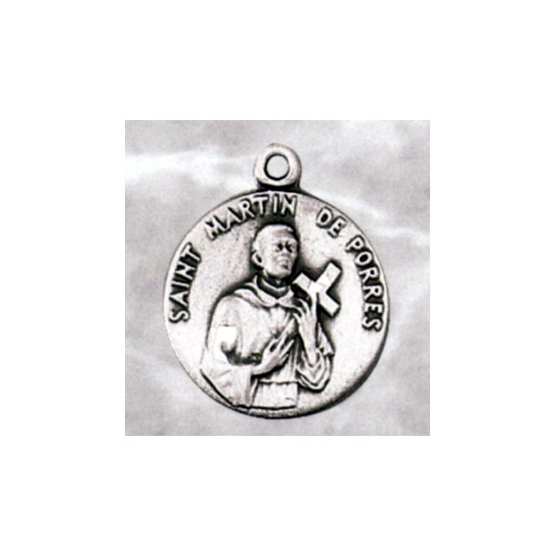 Médaille Saint Martin Porrès 3 / 4" (1.9 cm) en argent sterlin