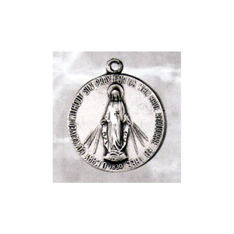 Miraculous Sterling Silver Medal, 3 / 4'' (1.9 cm)