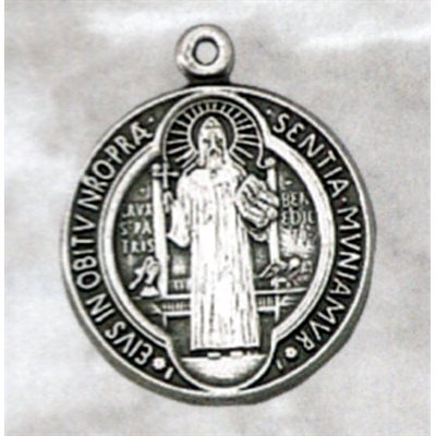 St. Benedict Sterling Silver Medal, 3 / 4'' (1.9 cm)