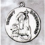 Médaille Saint Brendan 3 / 4" (1.9 cm) en argent sterling