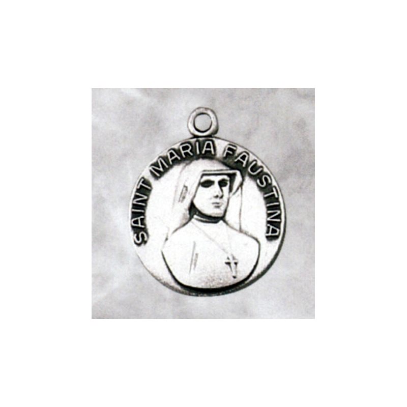 St. Maria Faustina Sterling Silver Medal, 3 / 4'' (1.9 cm)