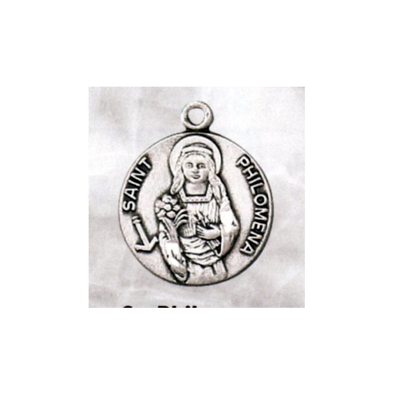 St. Philomena Sterling Silver Medal, 3 / 4'' (1.9 cm)