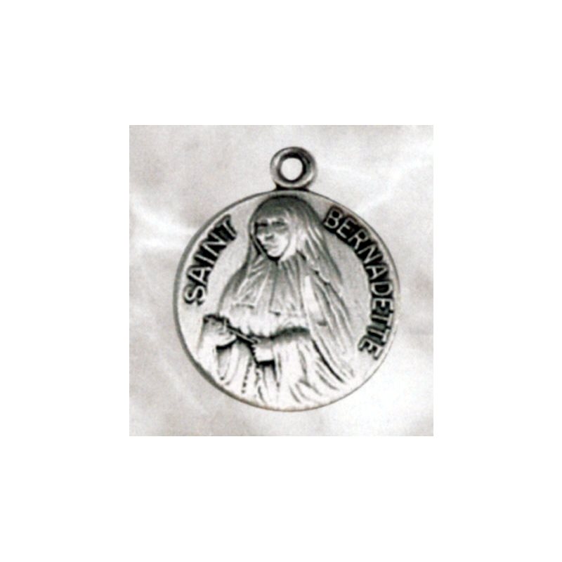 St. Bernadette Sterling Silver Medal, 3 / 4'' (1.9 cm)