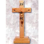 Crucifix d'autel 13'' chêne pâle