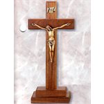 Crucifix d'autel 13'' en noyer