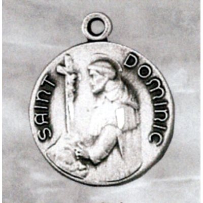 St. Dominic Sterling Silver Medal, 3 / 4'' (1.9 cm)