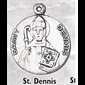 St. Dennis Medal and Chain, Ster. Silver 925, 1" (2.5cm) Dia