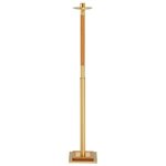 Processional Candlestick, Oak / Brass Combination 42'' Ht.