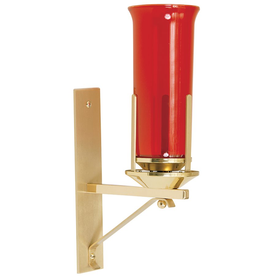 Wall Sanctuary Lamp Stand, Satin Brass 2.5'' x 12''