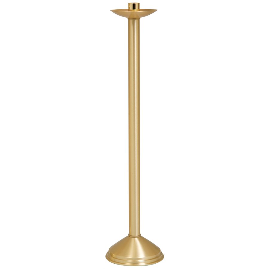 Paschal Candle Holder, Brass 42'' H. x 10.5'' B., Socket 2"