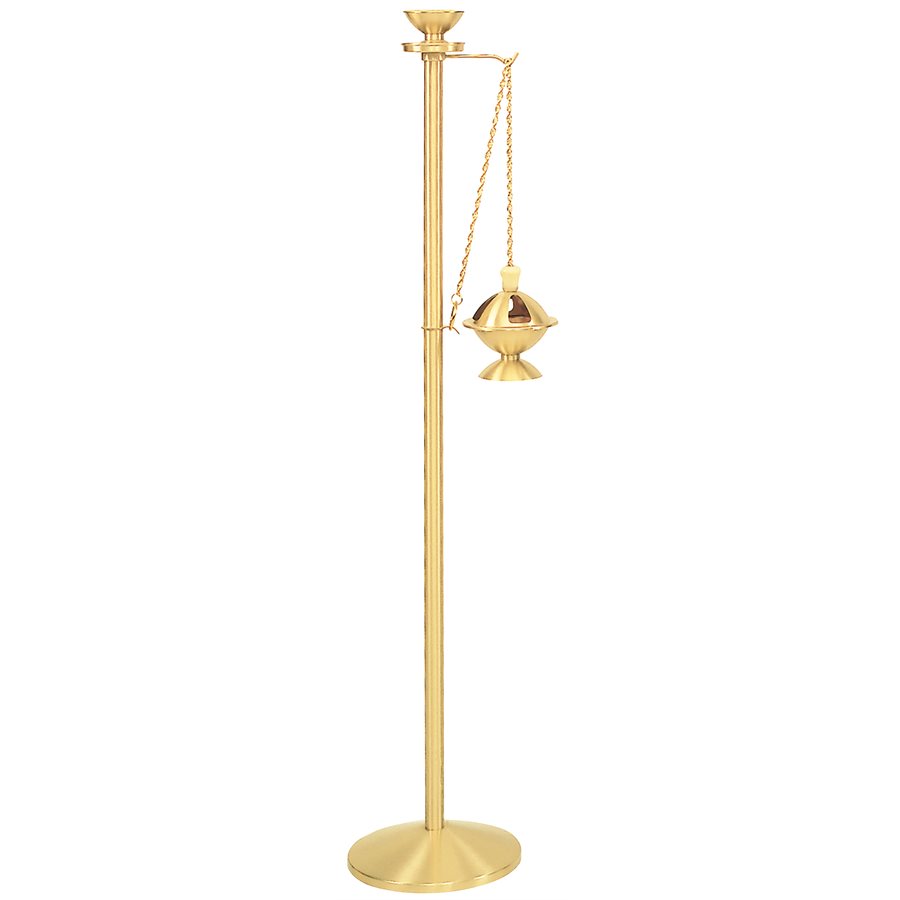 Censer Stand, Satin Brass, 50'' Ht. x 10.5'' base