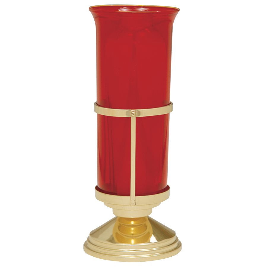 Altar Sanctuary Lamp Stand, Bright Brass 7.75'' H. x 5'' B.