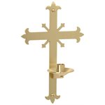 Dedication Candle Bracket satin brass 8'' x 12'' Ht.