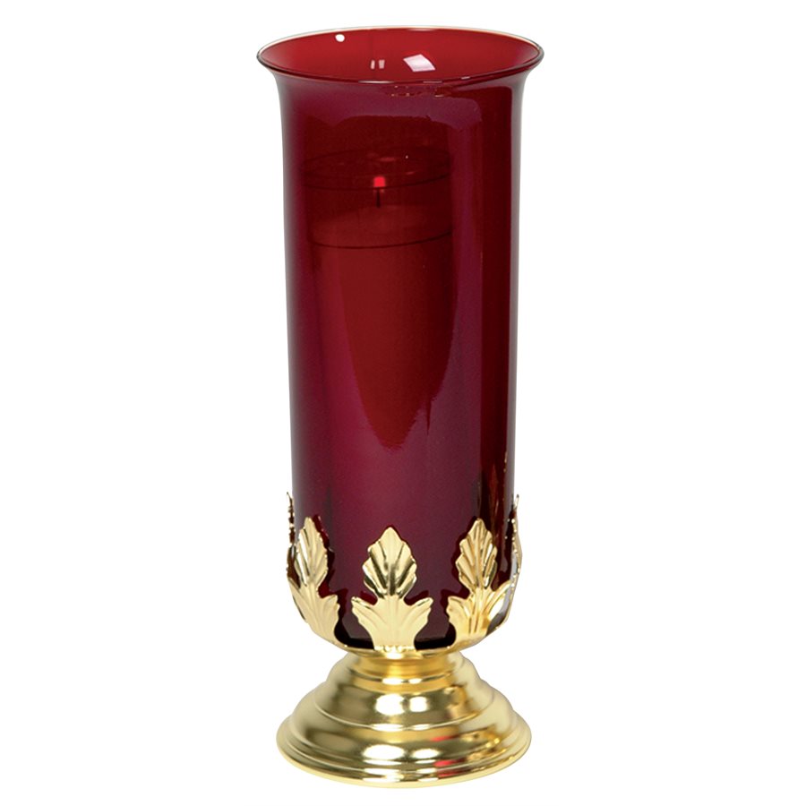 Table Sanctuary Lamp Brass Plated Stand 4.5'' Ht. x 4.25'' D