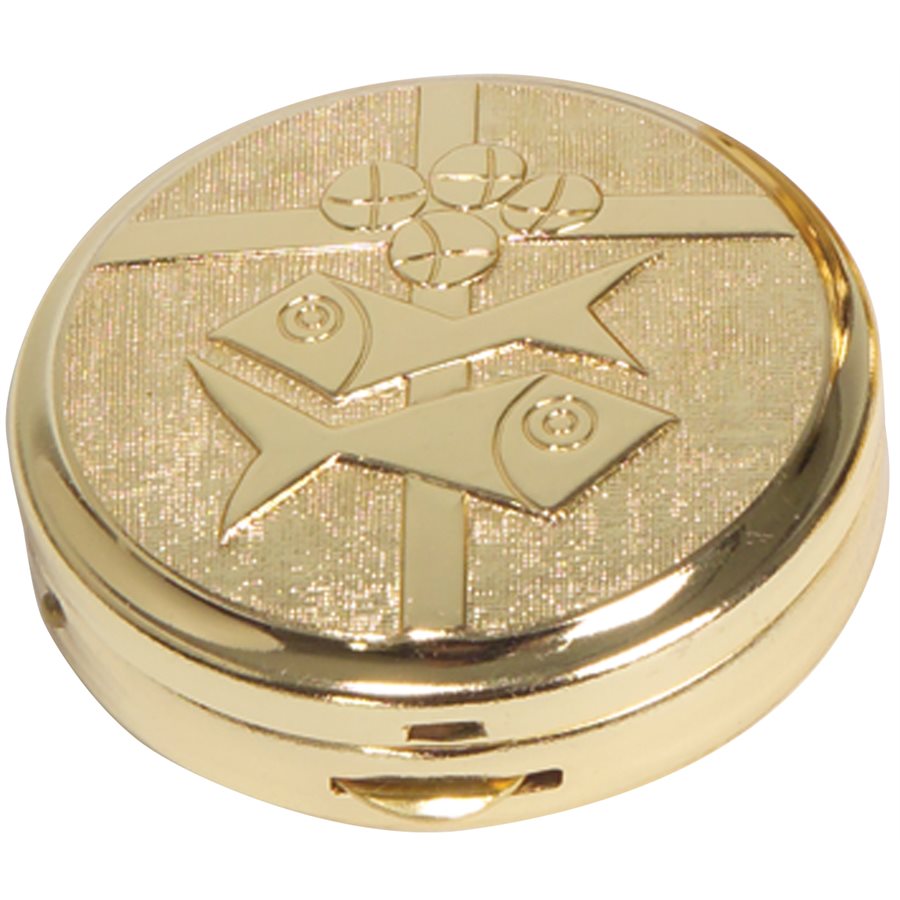 Pyx Bread, Fish & Cross Design, 1.75" x 0.5", cap.: 10 Host