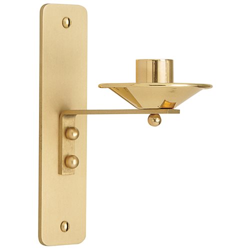 Wall Candle Holder, Brass 1.75'' x 6.5'' Ht.