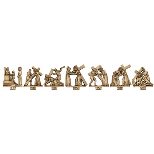 Bronze Stations of the Cross, 7'' Ht. x 6'' W., 14 Stations