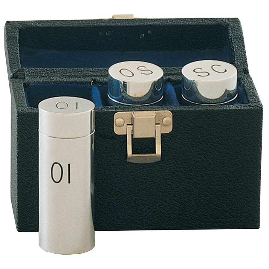 Sacristy Oil Set with case 3.75'' H. x 5.5'' D.