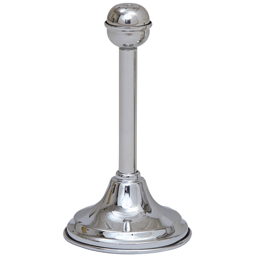 Holy Water Sprinkler and Stand, Stainless Steel 10'' H.