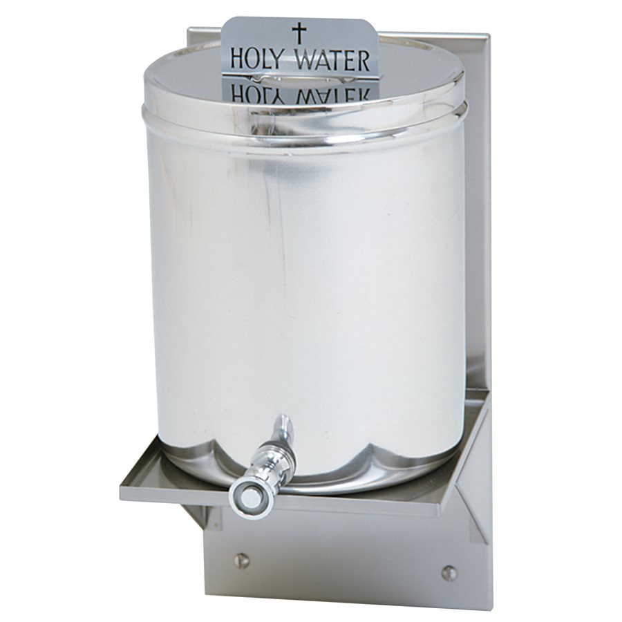 Holy / Baptismal Water Reservoir w / Shelf 16'' H. x 9 1 / 8'' D