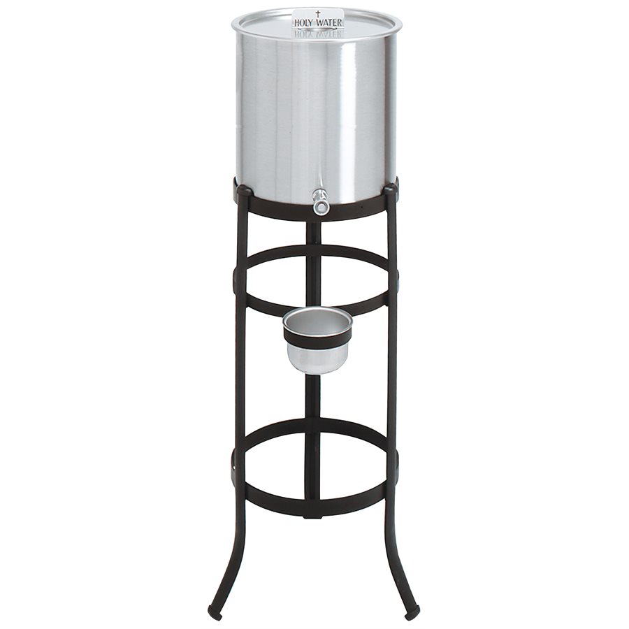 Réserve eau bénite 5 gallons et support 41'' H. (104 cm)