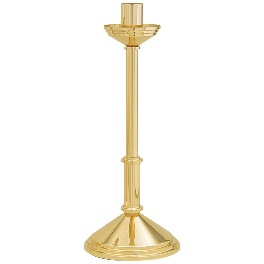 Paschal Candle Holder, Brass 28'' H. x 12'' B., Socket 2.5"