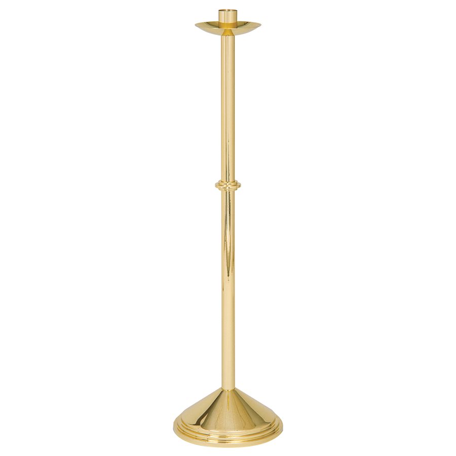 Paschal Candlestick, Bright Brass 44''H. x 12''B., Socket 2"