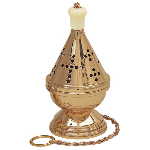 Censer and Boat 24k gold plated, 9'' Ht. x 4.5'' Diam.
