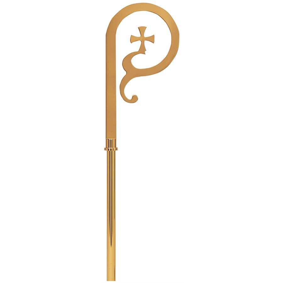 Bishop Crozier, Satin Brass 72'' H.