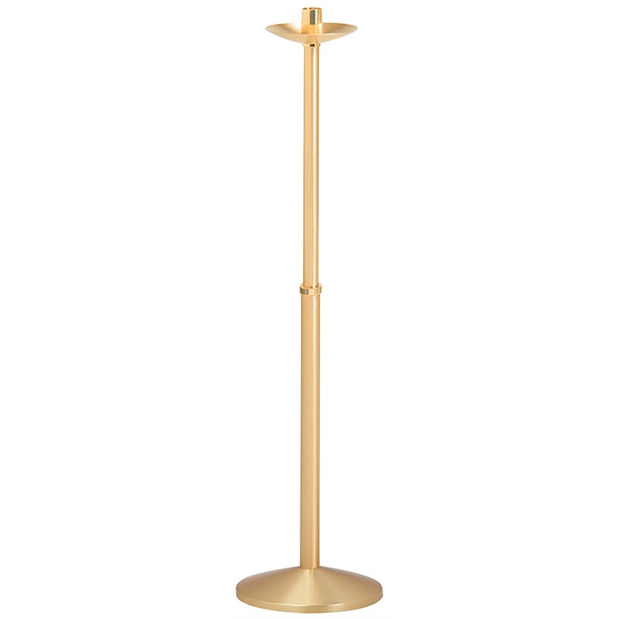 Processional Candlestick, Satin Brass 42'' x 10.5'' base