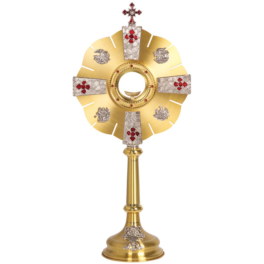 Monstrance, 28" (71 cm) Ht., Clip-style for Host 2.75" Dia