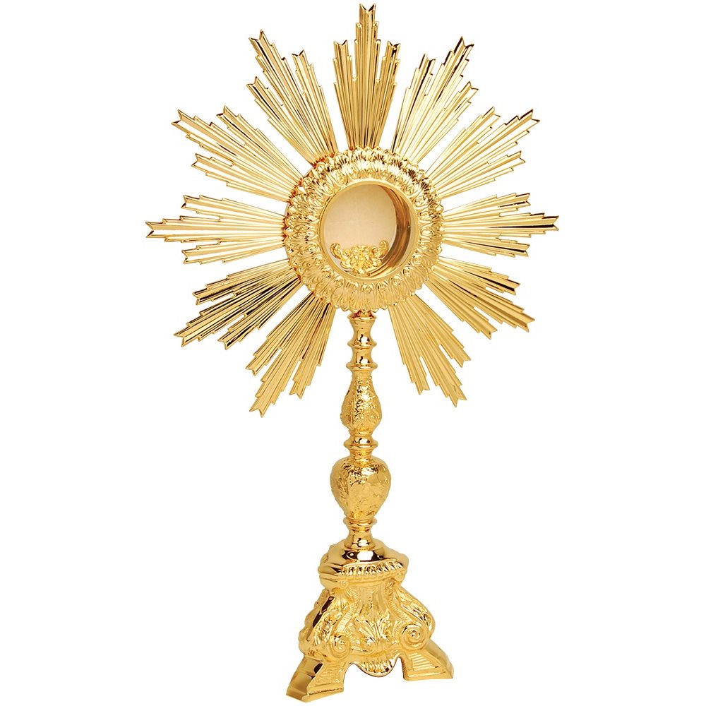 Monstrance, 22.5" (57 cm) Ht., Clip-style for Host 2.75" Dia