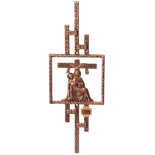 Chemin de croix en bronze 16'' H. x 5.75" L., 14 stations