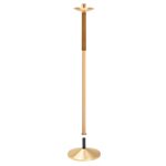 Processional Candlestick, Bronze / Walnut 42'' H.