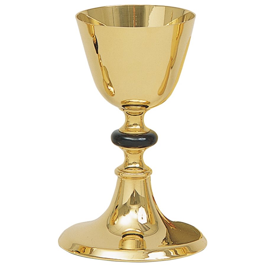 24K Gold Plated Chalice and Paten 7" Ht.