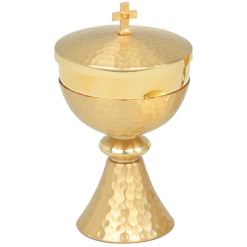 Ciborium, 7" Ht.,24K Gold Plated, 150 Host Cap.