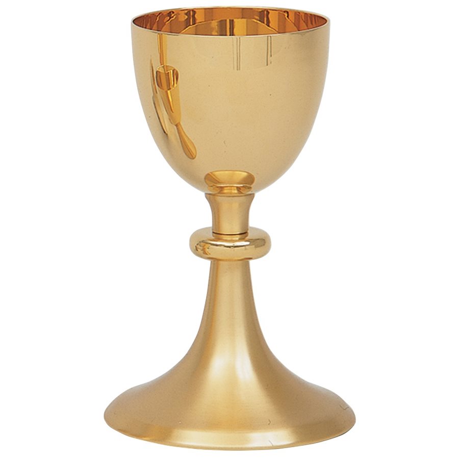 Calice 8.75" (22 cm) Ht., Plaqué Or 24K