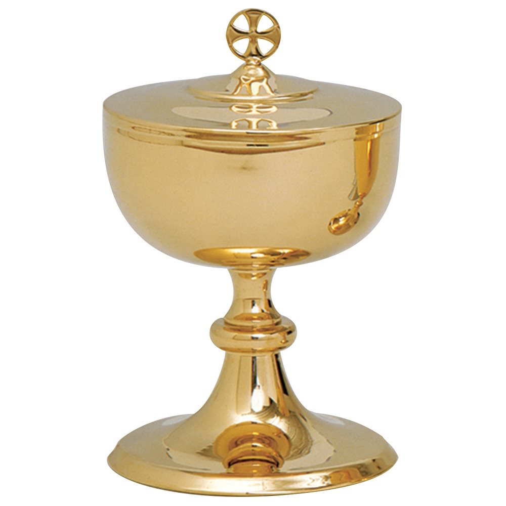 Ciborium, 9.5" Ht., 24K Gold Plated, 1000 Host Cap.