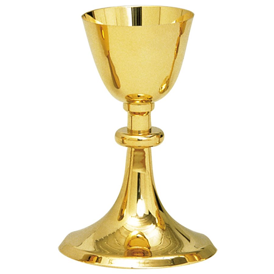 Calice et patène 8" (20.3 cm) Ht., Plaqué Or 24K