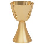 Chalice and Paten,  6" Ht., Gold Plated 24K