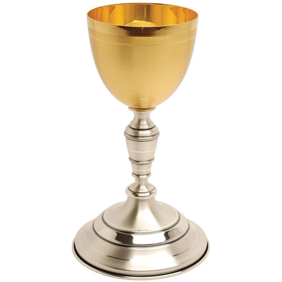 Chalice 9.25" (23.5 cm) Ht., 24K Gold & Silver Plated