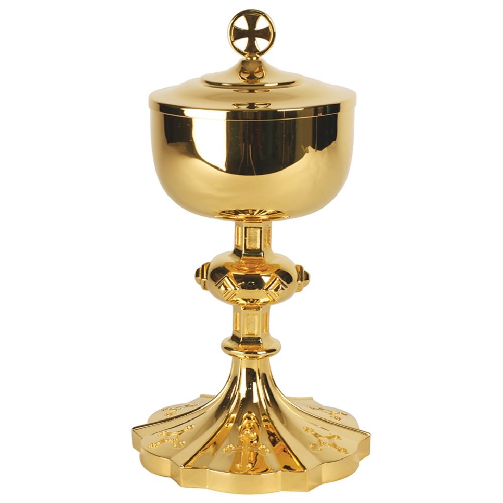 Ciborium, 10 1 / 4" Ht., 24K Bright Gold Plated