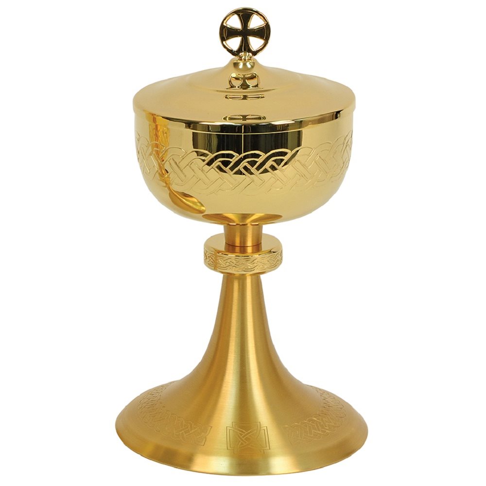 Ciborium, 9" Ht., 24K Bright Gold Plated